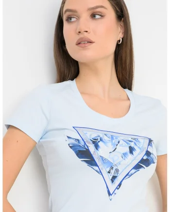 Tricou slim fit cu logo, Albastru