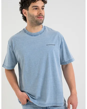 Tricou lejer din bumbac, Albastru prafuit