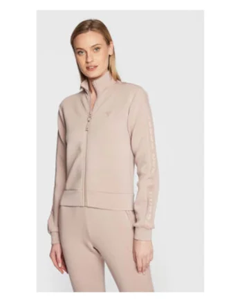 Bluza cu fermoar pentru fitness, Bej