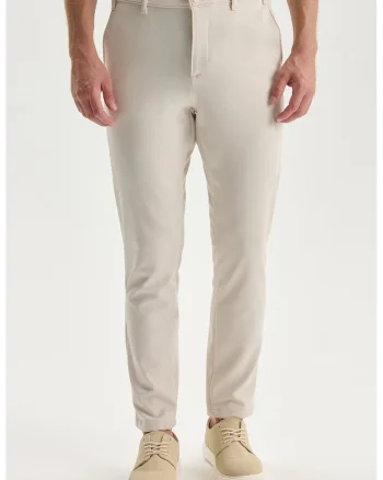 Pantaloni eleganti slim fit, Alb fildes