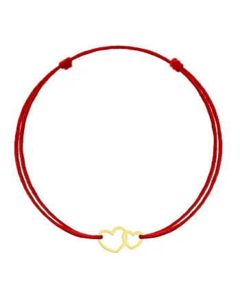 Bratara Kabbalah cu pandantiv din Aur 585 - 14K - Double Heart
