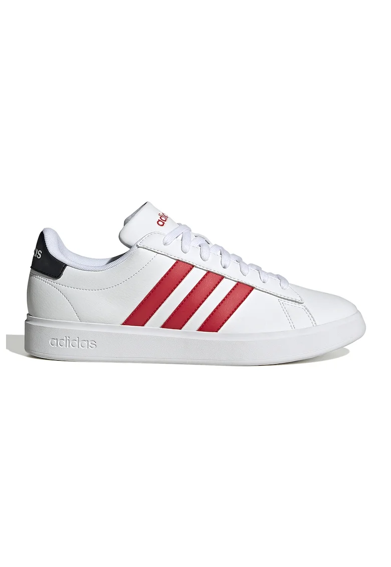 Pantofi sport de piele ecologica cu imprimeu logo Grand Court 2.0, Rosu/Alb murdar
