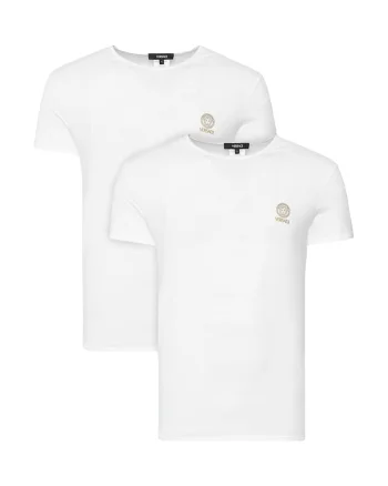 Set 2 tricouri Barbati,  Slim fit, Alb, Alb