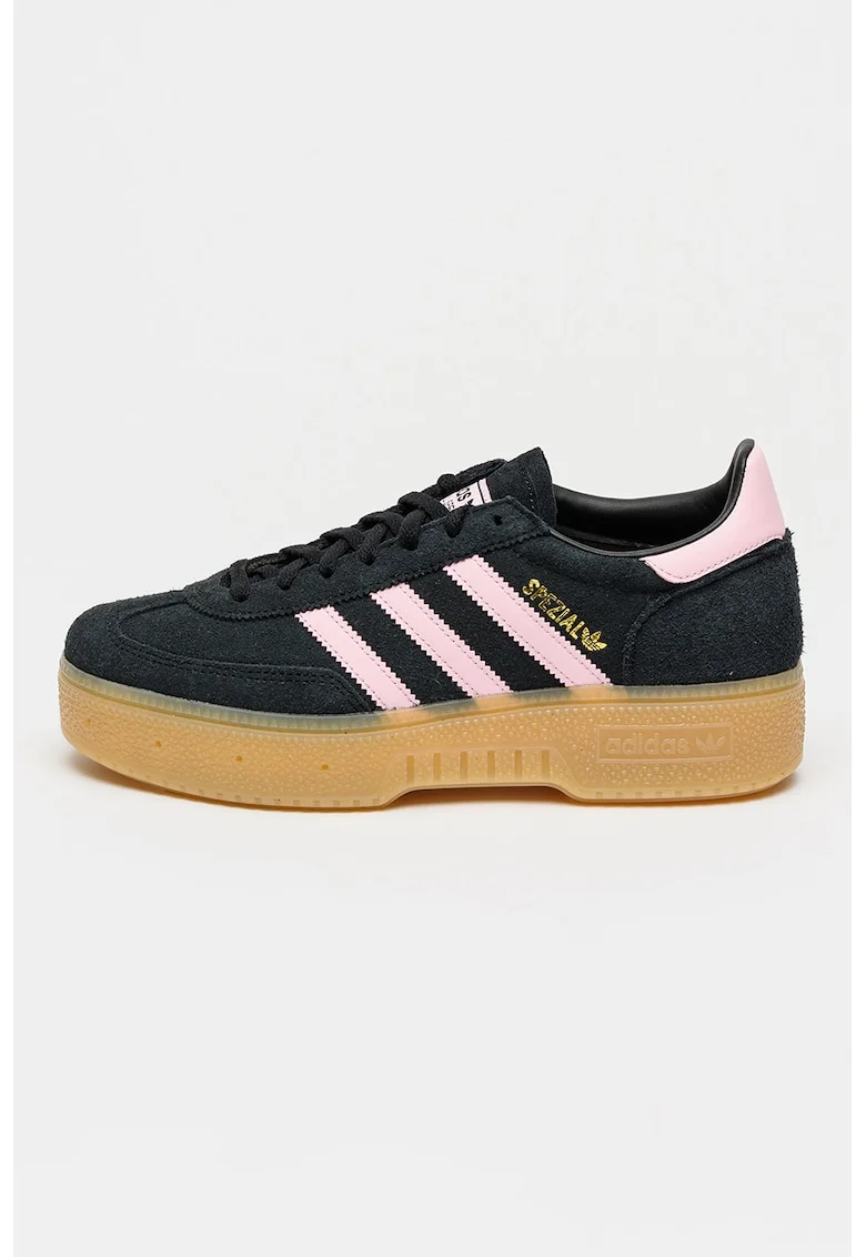 Pantofi sport Spezial din piele intoarsa cu talpa flatform, Roz pastel/Negru stins/Caramel