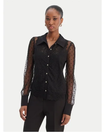 Camasa dama  negru poliester, Negru
