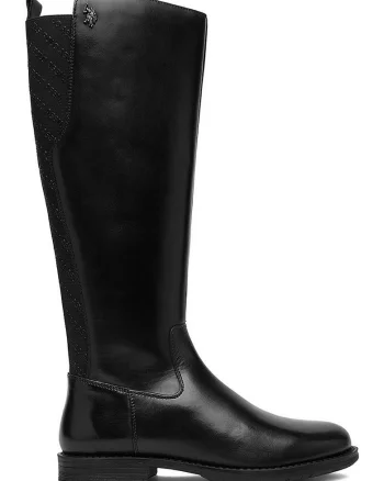 Cizme dama,  piele naturala, fermoar, Negru