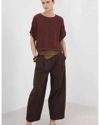 Pulover cu maneci kimono, Rosu inchis