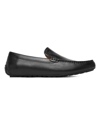 Mocasini  pentru barbati, piele naturala, negru, Negru