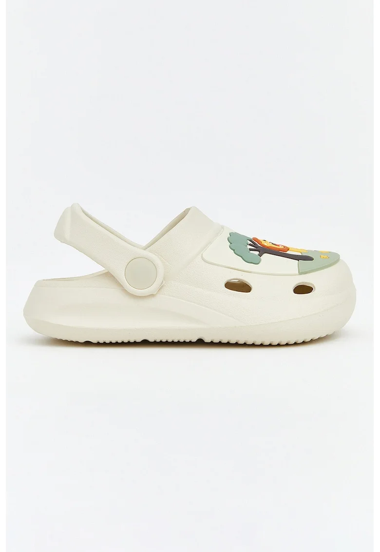 Saboti slingback Safari Animals, Portocaliu/Verde aquamarin/Bej deschis