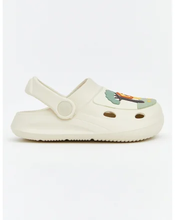 Saboti slingback Safari Animals, Portocaliu/Verde aquamarin/Bej deschis