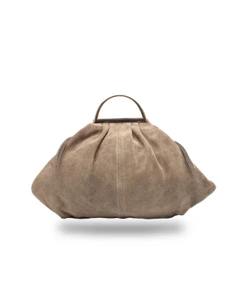 Geanta dama din piele naturala taupe Monica