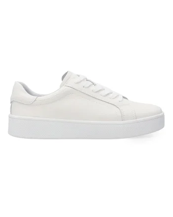 Pantofi sport din piele cu model uni si sireturi