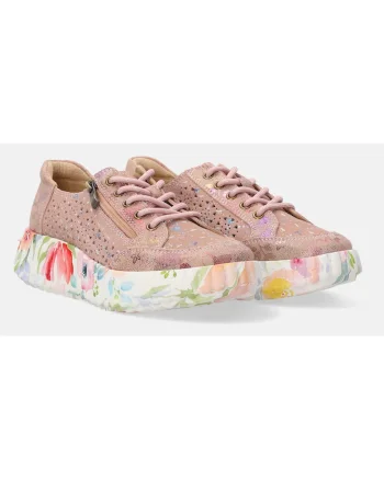 Pantofi sport din piele si piele cu model