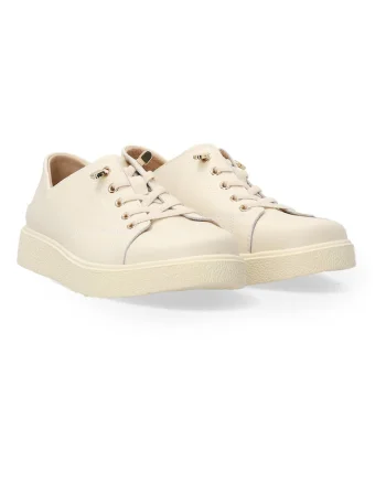 Pantofi sport din piele uni cu profil jos