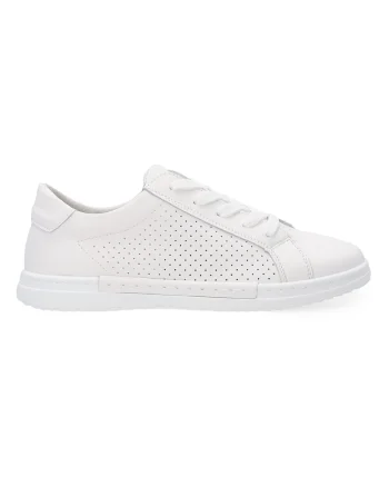 Pantofi sport wedge din piele cu model ajurat