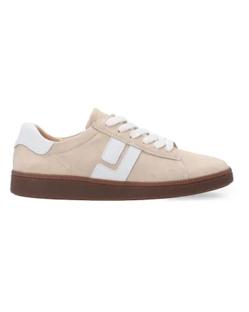Pantofi sport wedge din piele intoarsa, cu profil jos