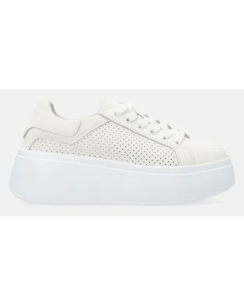 Pantofi sport flatform din piele cu perforatii