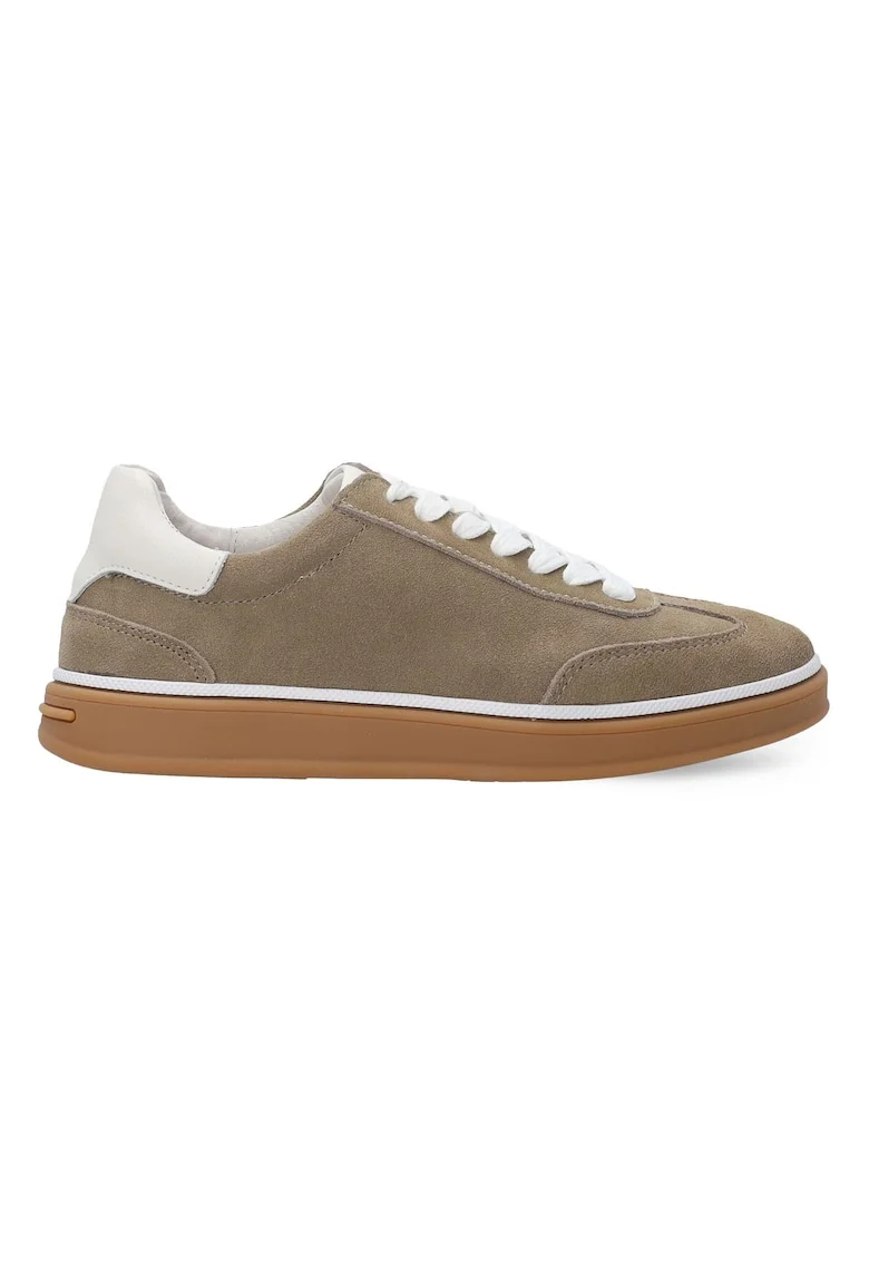Pantofi sport wedge din piele intoarsa cu varf rotund