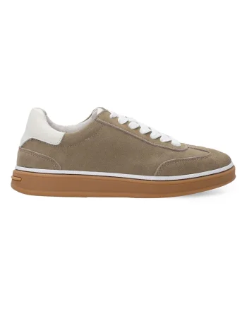 Pantofi sport wedge din piele intoarsa cu varf rotund