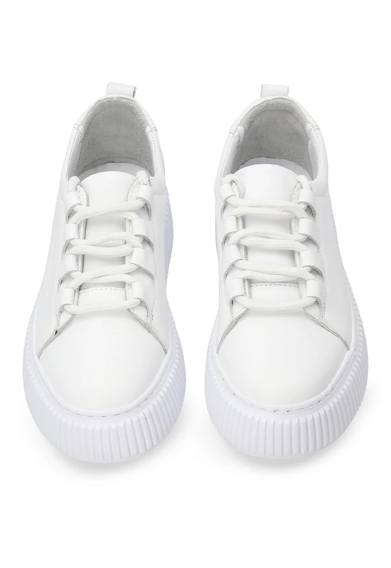 Pantofi sport din piele naturala si talpa flatform