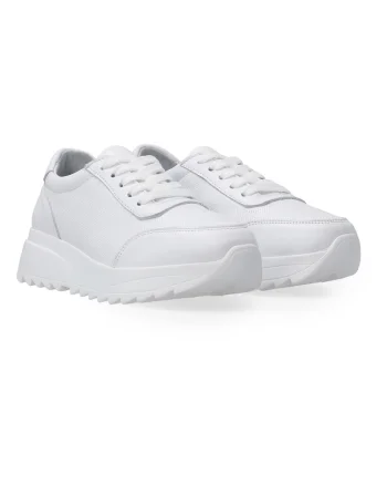 Pantofi sport din piele naturala cu partea superioara perforata