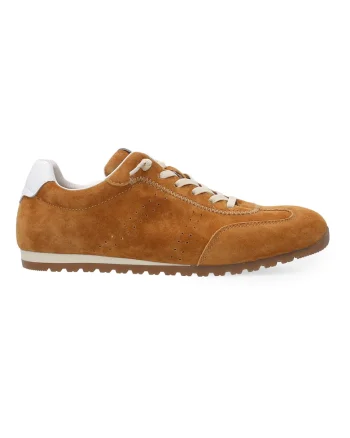 Pantofi sport din piele intoarsa cu profil jos si perforatii