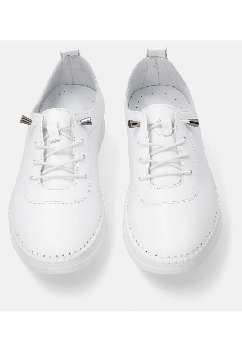 Pantofi sport uni cu talpa joasa din piele naturala