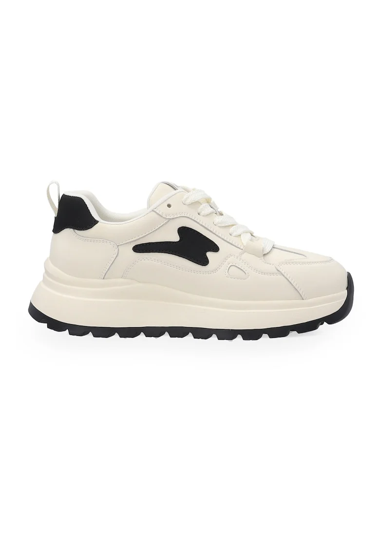 Pantofi sport wedge din piele cu profil jos, in doua culori