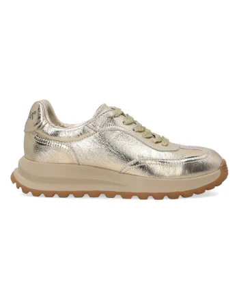 Pantofi sport diin piele cu aspect metalizat
