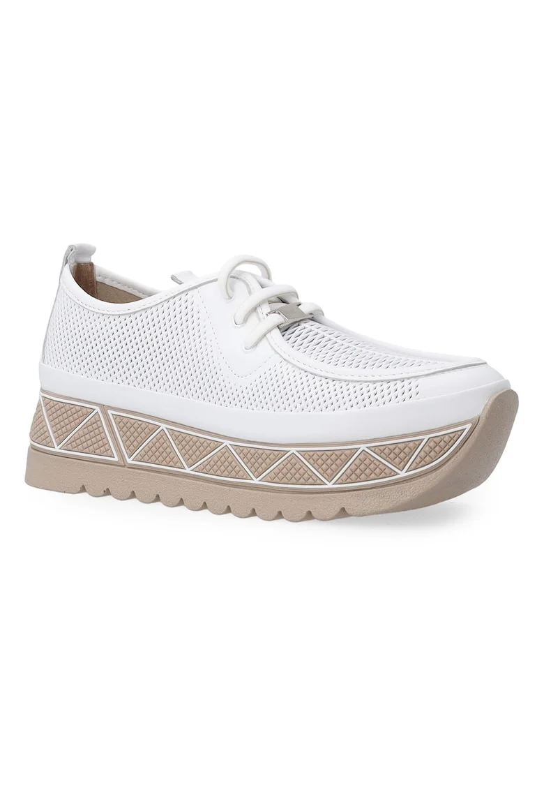 Pantofi sport din piele cu talpa inalta