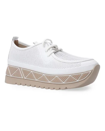 Pantofi sport din piele cu talpa inalta