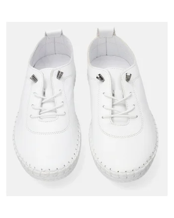 Pantofi sport din piele, cu sireturi elastice
