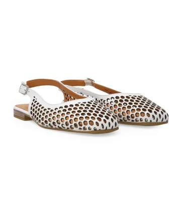 Pantofi slingback din piele cu perforatii