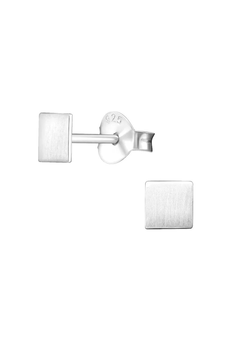 Cercei din argint 925 patrat, finisaj satinat, 4x4mm
