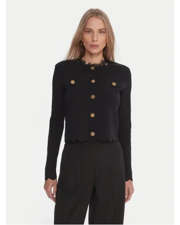 Cardigan dama,  negru, 55% viscoza, 43% poliamida