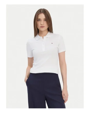 Tricou polo dama  bumbac organic, alb,