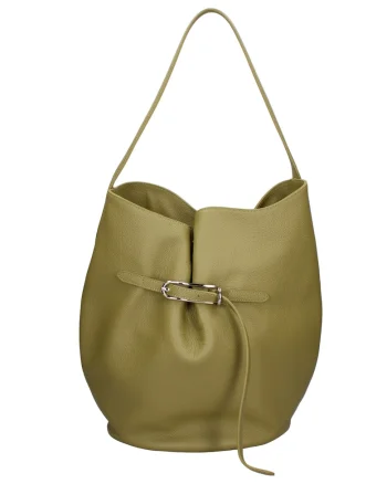 Geanta bucket de piele Edera Prime, Verde