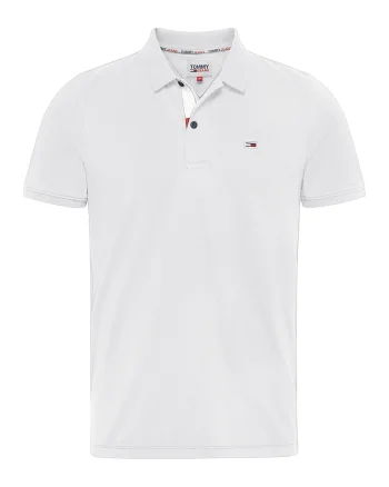 Tricou polo de bumbac organic cu logo, Alb optic
