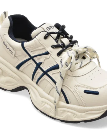 Pantofi sport GRYXX albi, Q3678, din piele naturala
