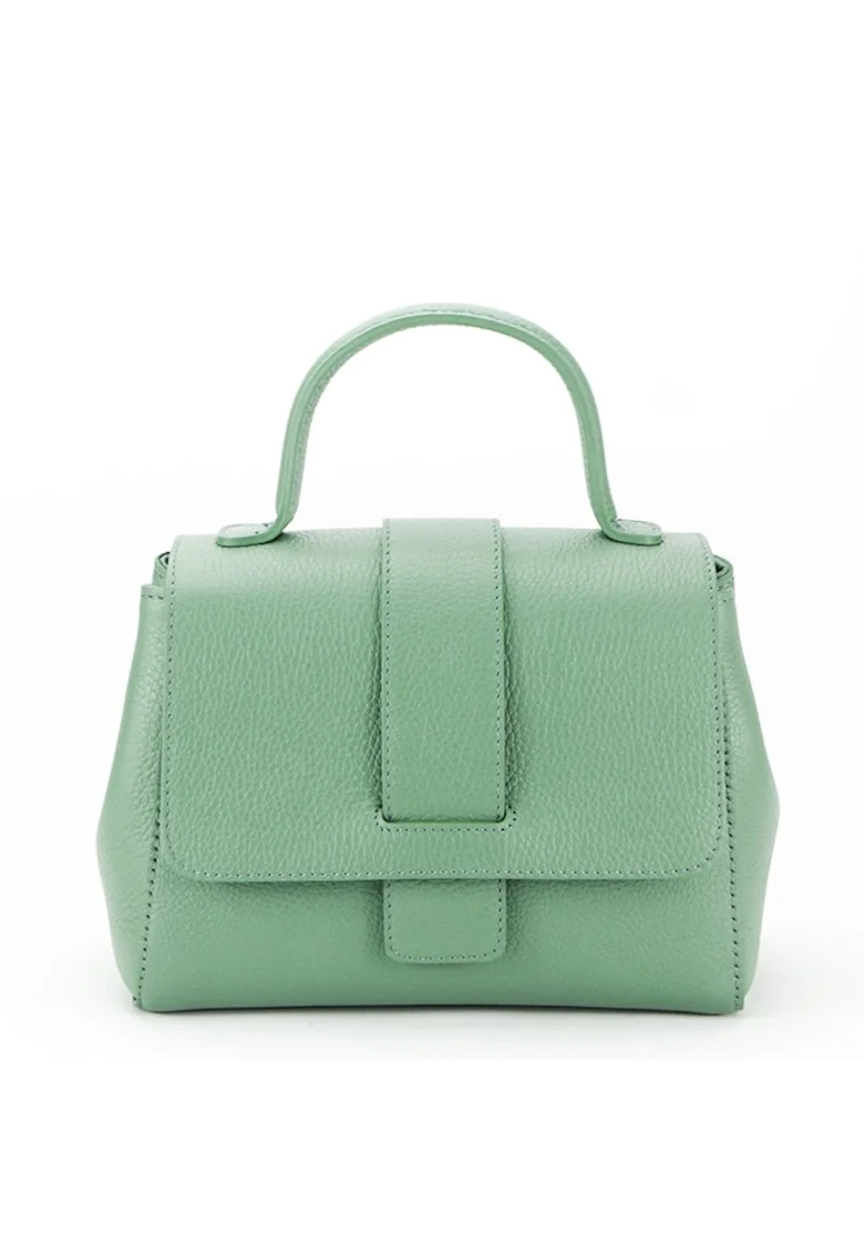 Geanta din piele naturala 1047 123 Crem 14166, Verde menta