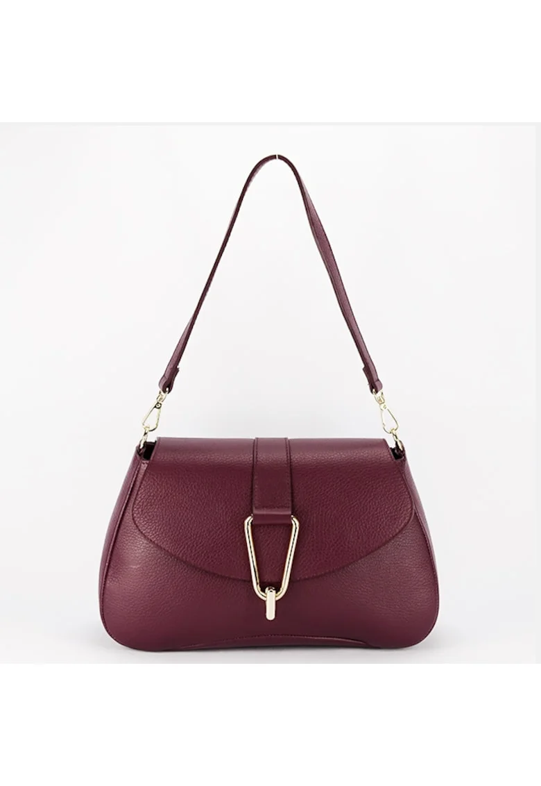 Geanta eleganta din piele naturala 1755 125, Visiniu, 19x30x10