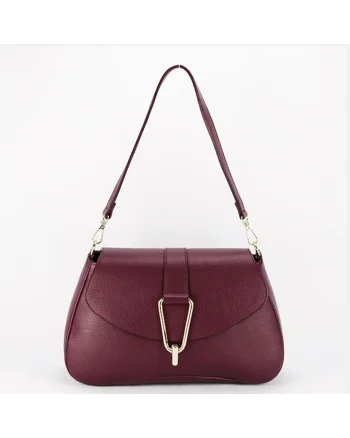 Geanta eleganta din piele naturala 1755 125, Visiniu, 19x30x10
