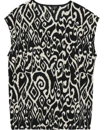 Bluza dama  din poliester reciclat, Alb/Negru