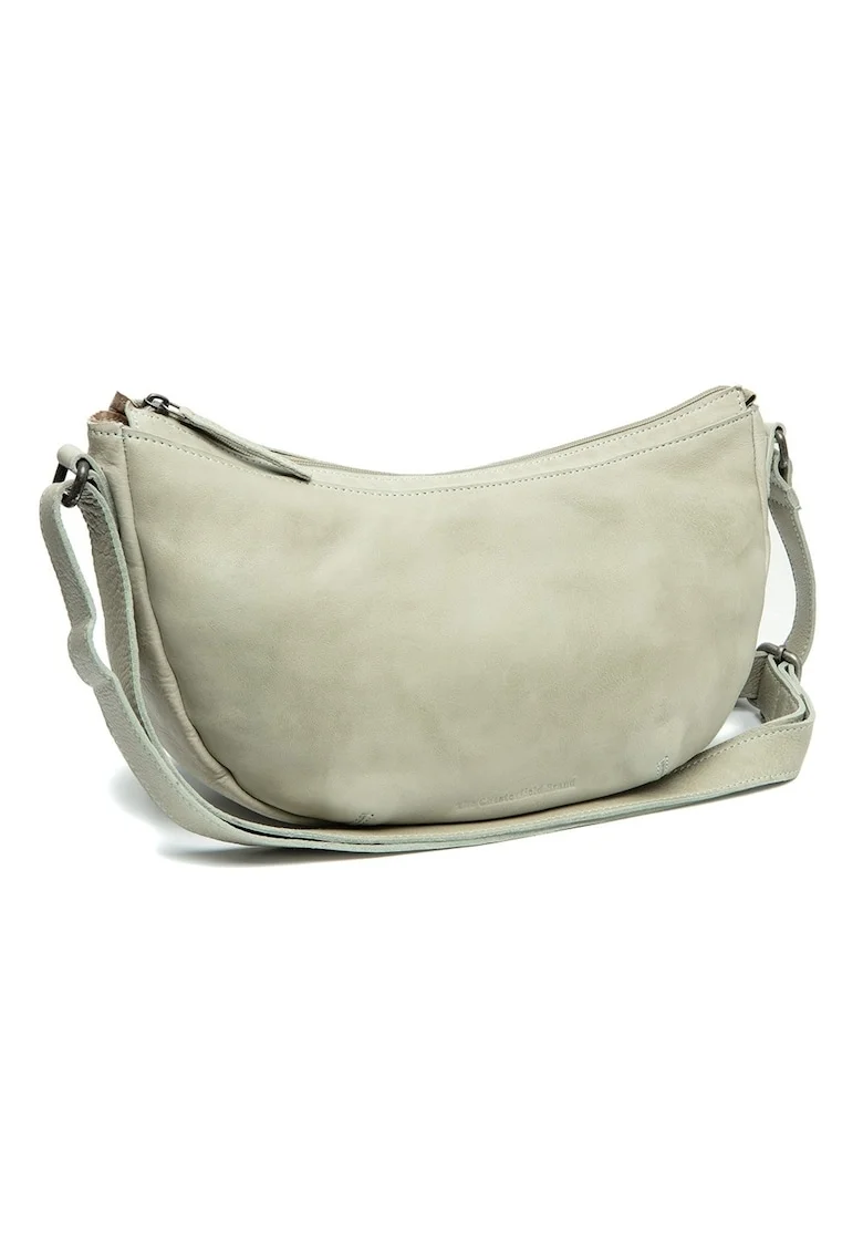 Geanta umar de dama din piele naturala,  Clarita, Verde pal, 35 x 10 x 17 cm