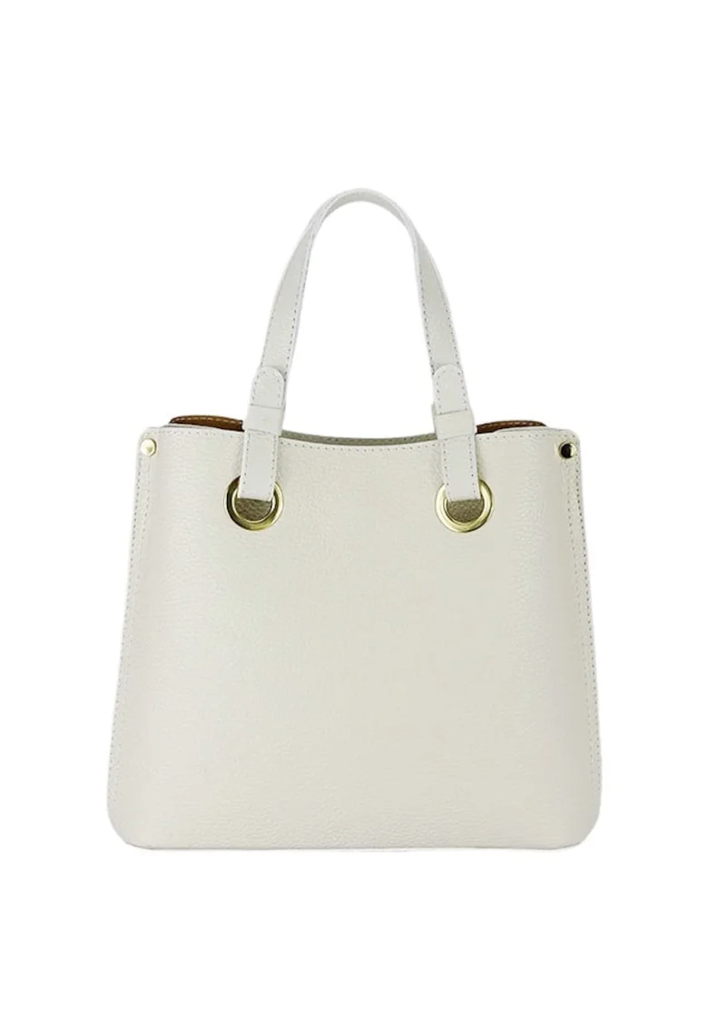 Geanta din piele naturala office/casual B-8916 129, Ivoire, 23x25x12