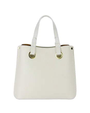 Geanta din piele naturala office/casual B-8916 129, Ivoire, 23x25x12