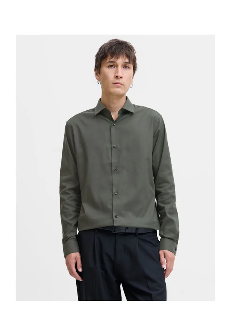 Camasa Barbati, Jack Jones, 50% bumbac, 50% bumbac organicdwqf, Verde