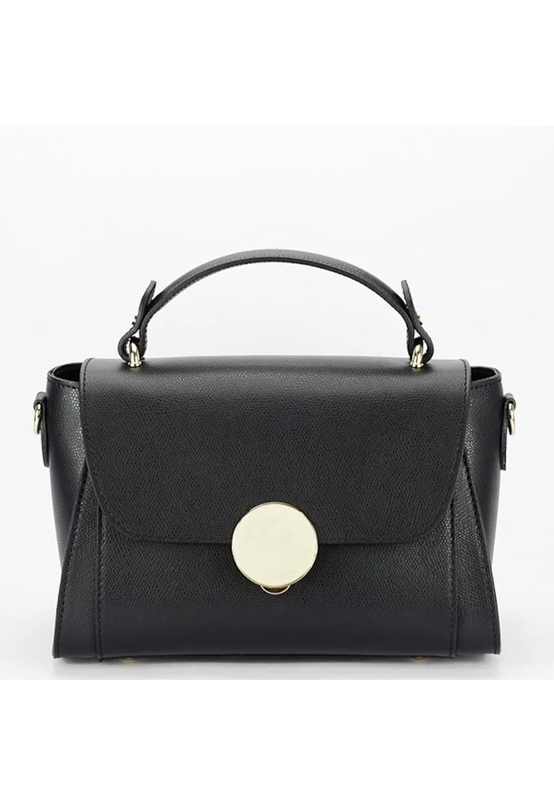 Geanta din piele naturala 1590 123, Negru, 17x27x14