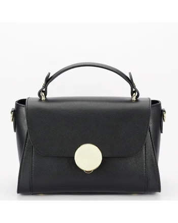 Geanta din piele naturala 1590 123, Negru, 17x27x14