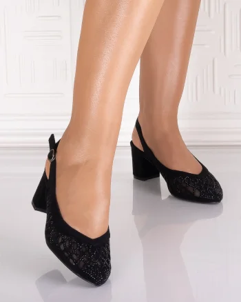 Pantofi eleganti Negrii dama din Piele Ecologica Amosan